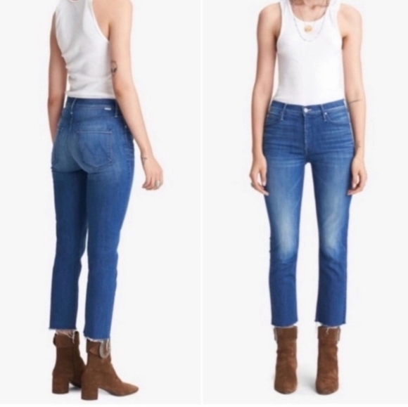 MOTHER Squeeze It The Mid-Rise Dazzler Crop Fray 27 - Picture 3 of 11